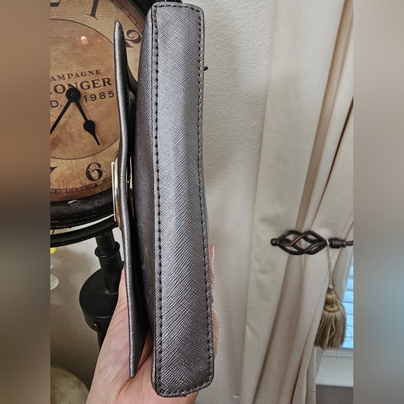 Kate Spade Newbury Lane Sally Saffiano Leather Pewter crossbody purse EUC - Picture 5 of 16